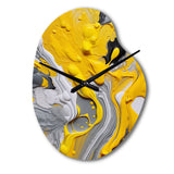 Yellow and Grey Cosmic Vibrations II - Asymmetric Metal Wall Clock