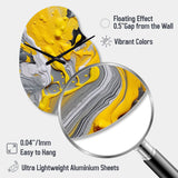 Yellow and Grey Cosmic Vibrations II - Asymmetric Metal Wall Clock