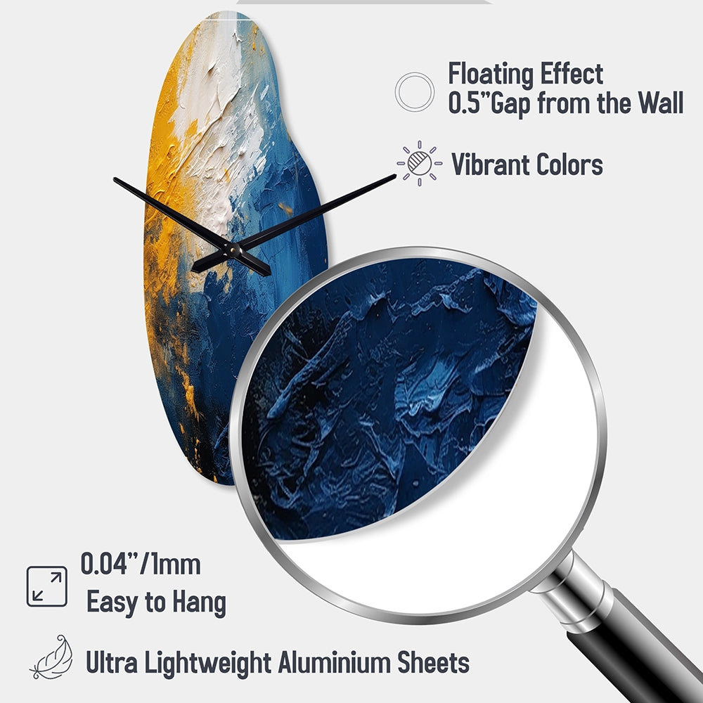 Blue and Yellow Intuitive Expressions I - Asymmetric Metal Wall Clock