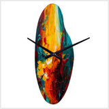 Yellow and Turquoise Journey Of Abstraction II - Asymmetric Metal Wall Clock