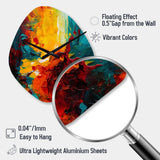 Yellow and Turquoise Journey Of Abstraction II - Asymmetric Metal Wall Clock