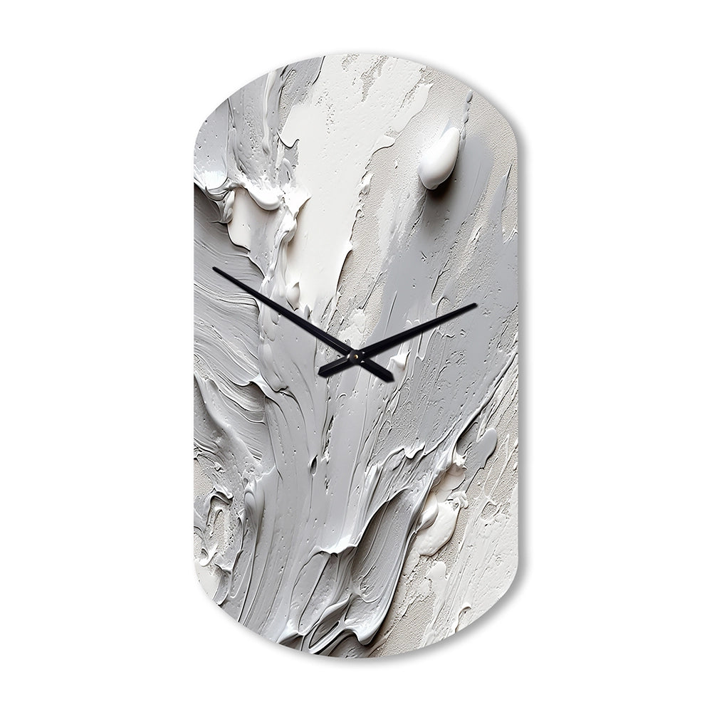 Grey and Cream Harmony In Chaos I - Asymmetric Metal Wall Clock