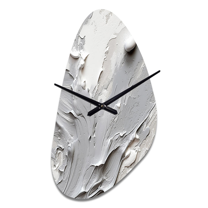 Grey and Cream Harmony In Chaos I - Asymmetric Metal Wall Clock