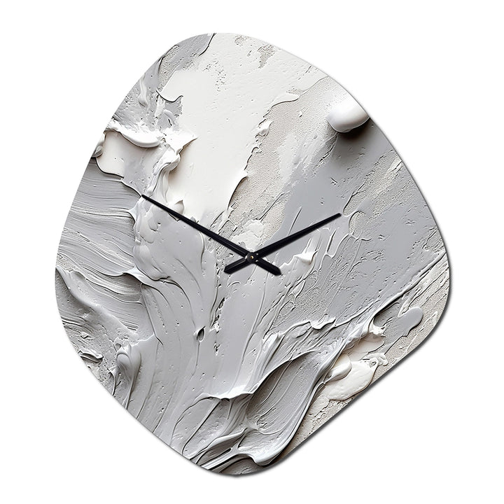 Grey and Cream Harmony In Chaos I - Asymmetric Metal Wall Clock
