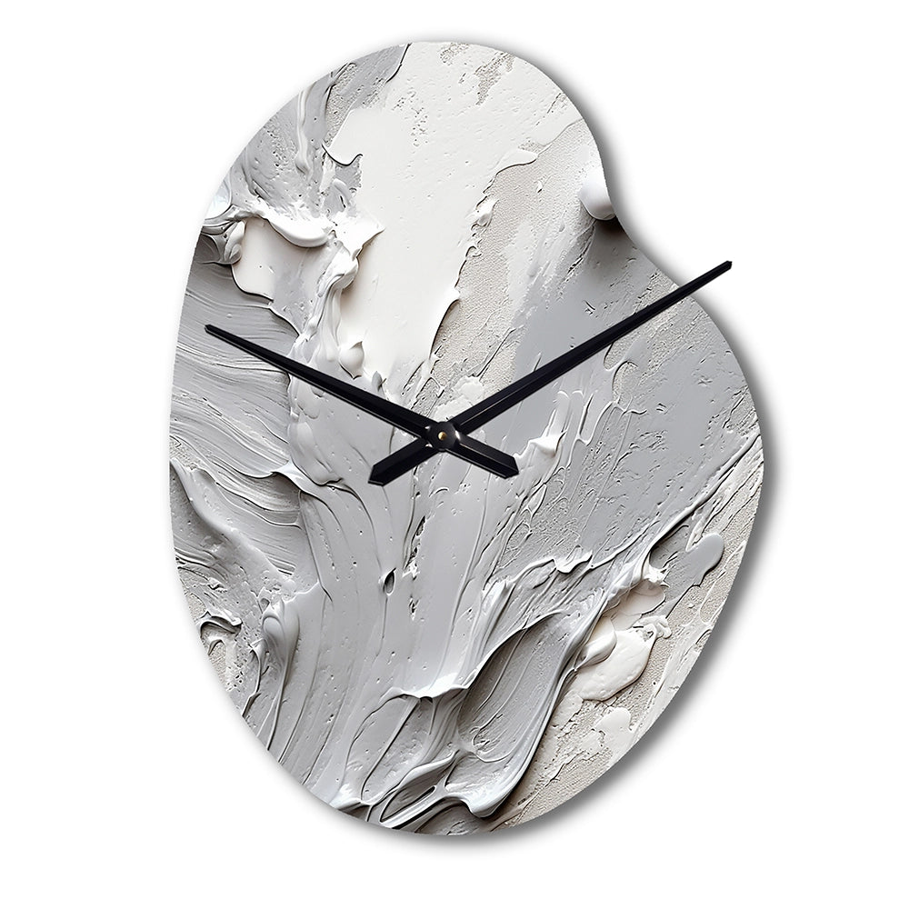 Grey and Cream Harmony In Chaos I - Asymmetric Metal Wall Clock