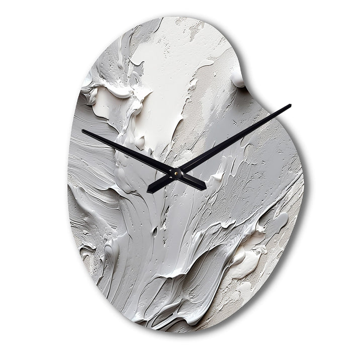 Grey and Cream Harmony In Chaos I - Asymmetric Metal Wall Clock