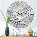 Grey and Cream Harmony In Chaos II - Abstract Metal Wall Clock