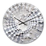 Grey and Cream Harmony In Chaos II - Abstract Metal Wall Clock