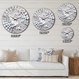 Grey and Cream Harmony In Chaos II - Abstract Metal Wall Clock