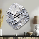Grey and Cream Harmony In Chaos II - Asymmetric Metal Wall Clock