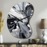 Black and Grey Harmony In Chaos - Asymmetric Metal Wall Clock