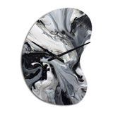 Black and Grey Harmony In Chaos - Asymmetric Metal Wall Clock
