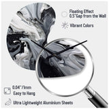 Black and Grey Harmony In Chaos - Asymmetric Metal Wall Clock