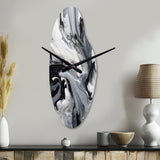Black and Grey Harmony In Chaos - Asymmetric Metal Wall Clock