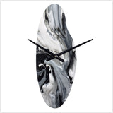 Black and Grey Harmony In Chaos - Asymmetric Metal Wall Clock