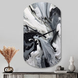 Black and Grey Harmony In Chaos - Asymmetric Metal Wall Clock