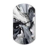 Black and Grey Harmony In Chaos - Asymmetric Metal Wall Clock