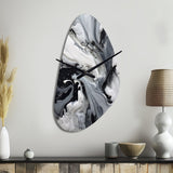 Black and Grey Harmony In Chaos - Asymmetric Metal Wall Clock