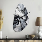 Black and Grey Harmony In Chaos - Asymmetric Metal Wall Clock
