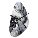 Black and Grey Harmony In Chaos - Asymmetric Metal Wall Clock