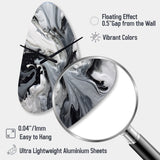 Black and Grey Harmony In Chaos - Asymmetric Metal Wall Clock