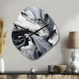 Black and Grey Harmony In Chaos - Asymmetric Metal Wall Clock
