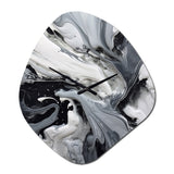 Black and Grey Harmony In Chaos - Asymmetric Metal Wall Clock