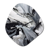 Black and Grey Harmony In Chaos - Asymmetric Metal Wall Clock