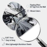 Black and Grey Harmony In Chaos - Asymmetric Metal Wall Clock