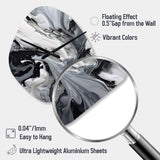 Black and Grey Harmony In Chaos - Asymmetric Metal Wall Clock