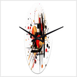 Red and Black Abstract Symphony II - Asymmetric Metal Wall Clock