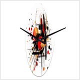 Red and Black Abstract Symphony II - Asymmetric Metal Wall Clock