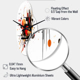 Red and Black Abstract Symphony II - Asymmetric Metal Wall Clock