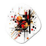 Red and Black Abstract Symphony II - Asymmetric Metal Wall Clock