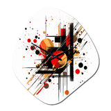 Red and Black Abstract Symphony II - Asymmetric Metal Wall Clock