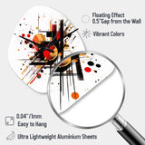 Red and Black Abstract Symphony II - Asymmetric Metal Wall Clock