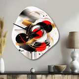 Red and Black Abstract Symphony IV - Asymmetric Metal Wall Clock
