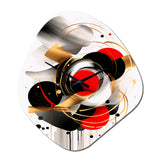 Red and Black Abstract Symphony IV - Asymmetric Metal Wall Clock