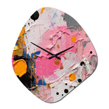Pink and Grey Geometric I - Asymmetric Metal Wall Clock