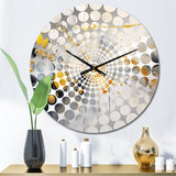 Black and Gold Whimsical Waves II - Abstract Metal Wall Clock