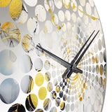 Black and Gold Whimsical Waves II - Abstract Metal Wall Clock