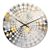 Black and Gold Whimsical Waves II - Abstract Metal Wall Clock