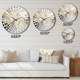 Black and Gold Whimsical Waves II - Abstract Metal Wall Clock