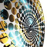 Green Gold Abyssal Vortex - Abstract Metal Wall Clock