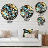 Green Gold Abyssal Vortex - Abstract Metal Wall Clock