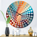 Orange Blue Fractal Waters II - Abstract Metal Wall Clock