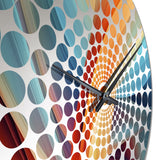 Orange Blue Fractal Waters II - Abstract Metal Wall Clock