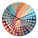 Orange Blue Fractal Waters II - Abstract Metal Wall Clock