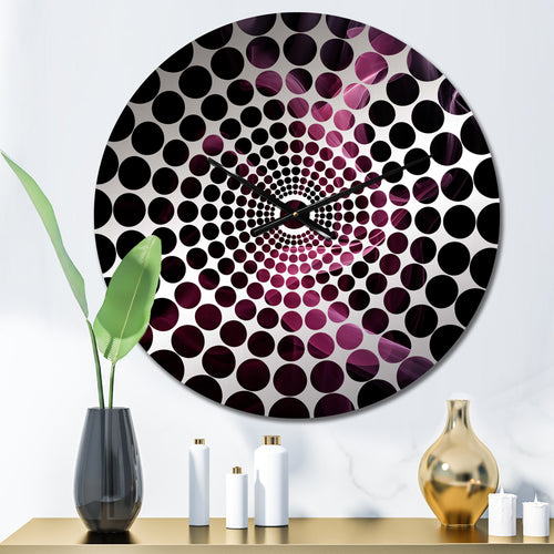 Pink Black Pink and Black Chromatic Breakers - Abstract Metal Wall Clock