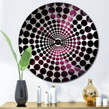 Pink Black Pink and Black Chromatic Breakers - Abstract Metal Wall Clock